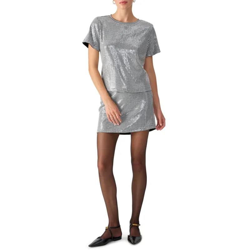 Sanctuary Perfect Sequin Tee - Micro Houndstooth sold by Boutique with Grace