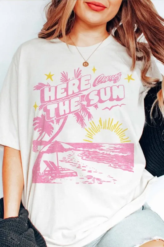 WKNDER Here Comes The Sun Graphic Tee - White sold by Boutique with Grace