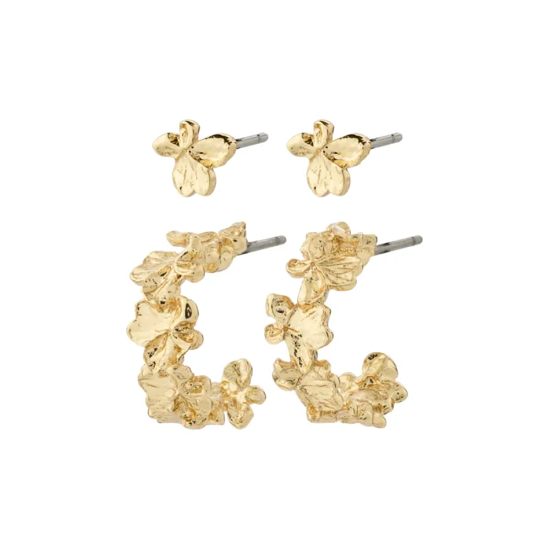 Pilgrim Zhuri 2 in 1 Earrings - Gold sold by Boutique with Grace