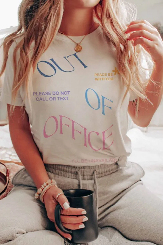 WKNDER Out of Office Graphic Tee - Tan sold by Boutique with Grace