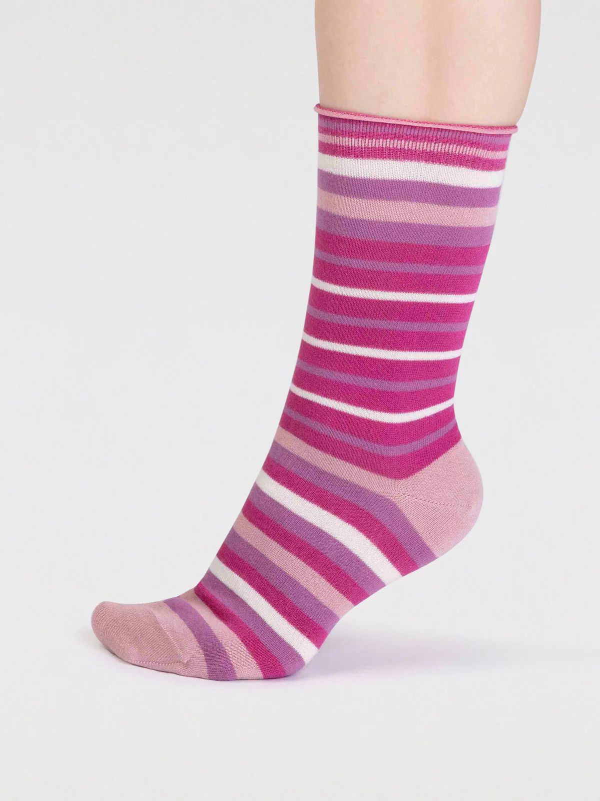 Thought Lucia Stripe Socks - Raspberry Pink sold by Boutique with Grace product image thumbnail 2