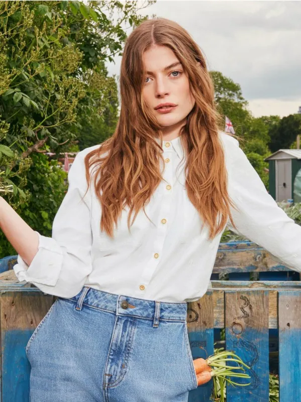 White Stuff Sophie Organic Cotton Shirt - Ivory sold by Boutique with Grace