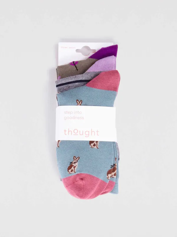 Thought Bunny Socks - Multi sold by Boutique with Grace