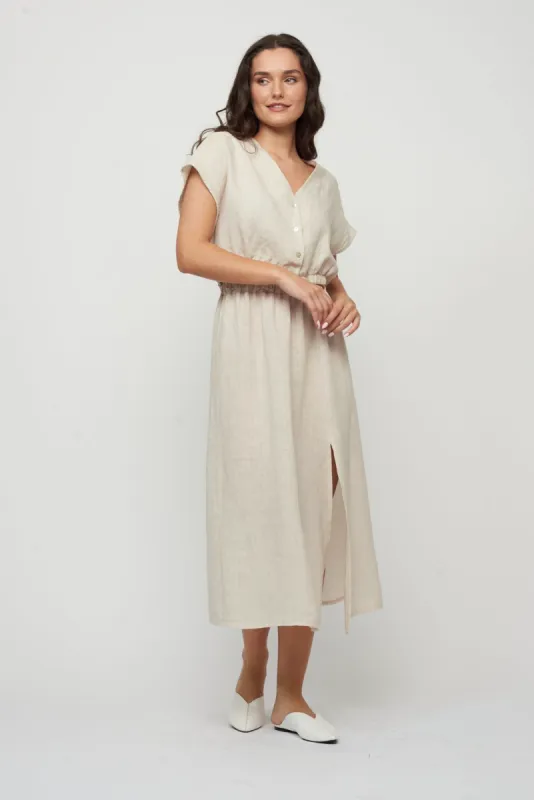 Pistache Cropped Linen Top - Nude sold by Boutique with Grace