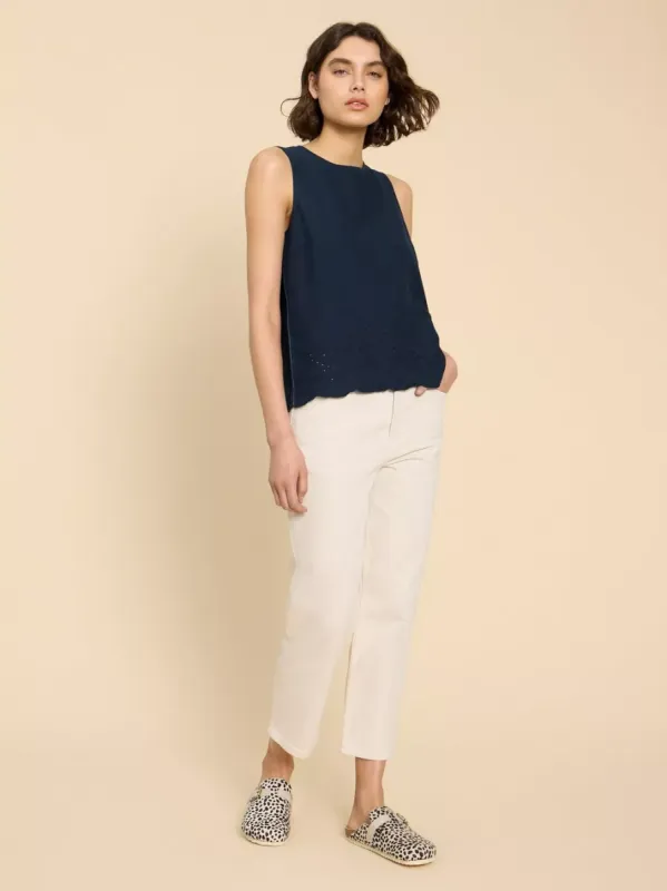 White Stuff Silvia Cut-Out Tank - French Navy sold by Boutique with Grace