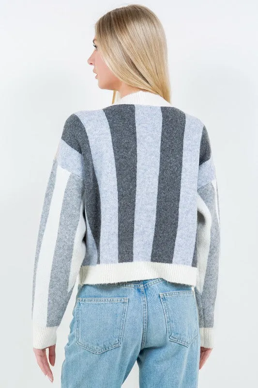 Dreamers Stripe Mix Cardi - Grey sold by Boutique with Grace product image thumbnail 2