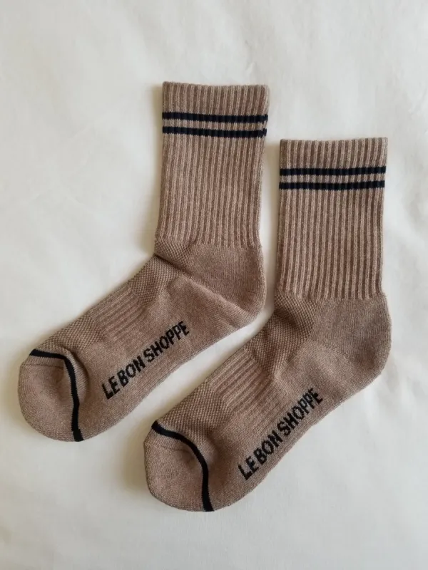 Le Bon Shoppe Boyfriend Socks - Cocoa sold by Boutique with Grace