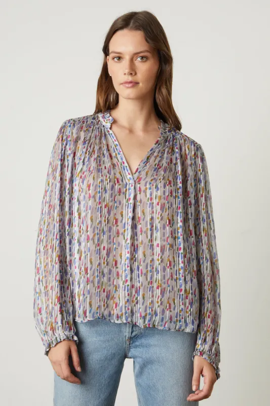 Velvet Carla Blouse - Mosaic sold by Boutique with Grace