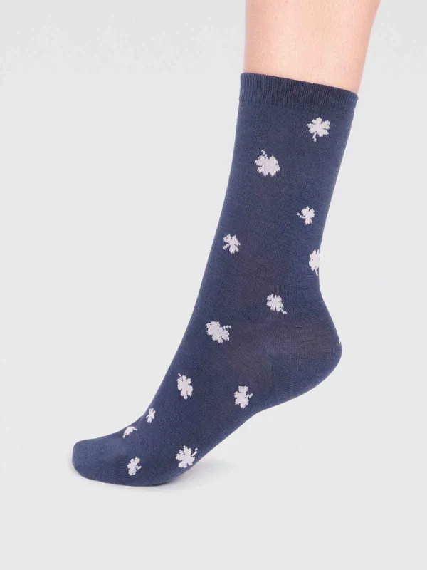 Thought Niamh Clover Socks - Slate Blue sold by Boutique with Grace