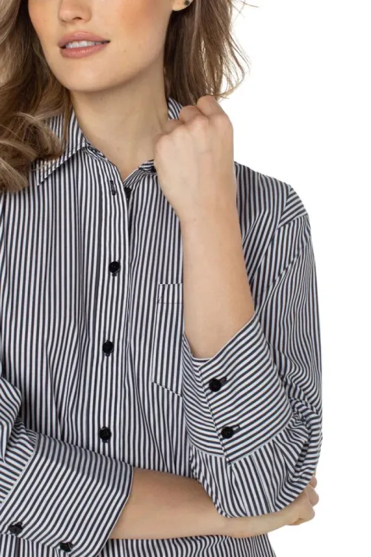 Liverpool Oversized Classic Buttondown - Stripe sold by Boutique with Grace