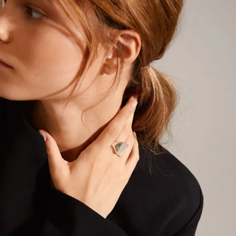 Pilgrim Pulse Signet Ring - Silver sold by Boutique with Grace