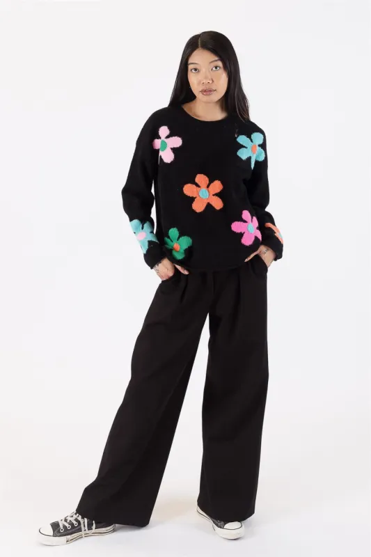Lyla & Luxe Jody Flower Sweater - Multi sold by Boutique with Grace