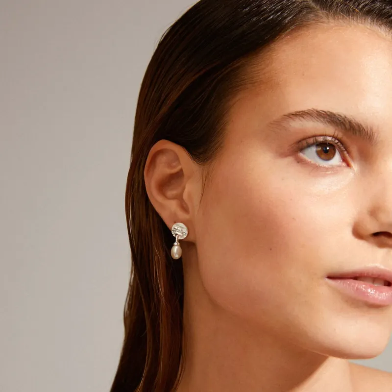Pilgrim Heat Pearl Drops - Silver sold by Boutique with Grace
