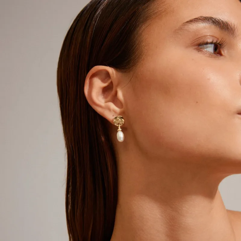 Pilgrim Heat Pearl Drops - Gold sold by Boutique with Grace