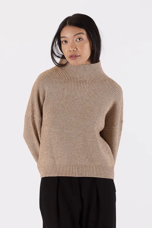 Lyla & Luxe Evolet Mockneck - Camel sold by Boutique with Grace