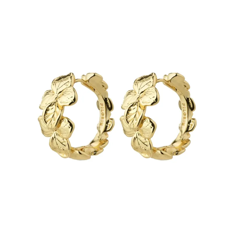 Pilgrim Echo Hoops - Gold sold by Boutique with Grace