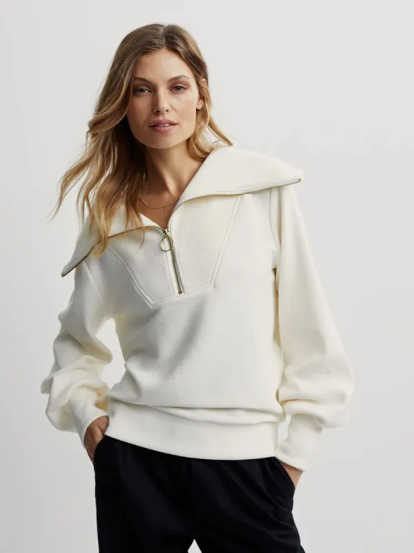 Varley Vine Half Zip - Ivory sold by Boutique with Grace