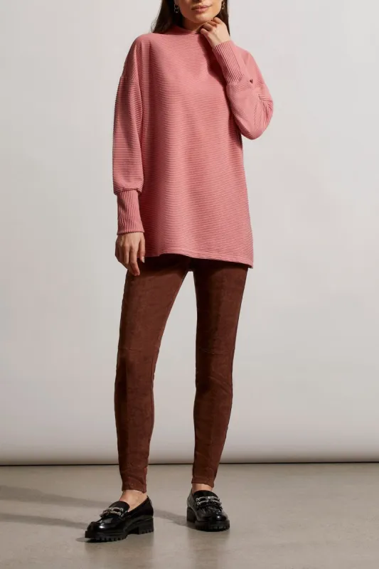 Tribal Side Slit Funnel Neck Tunic - Roseblush sold by Boutique with Grace