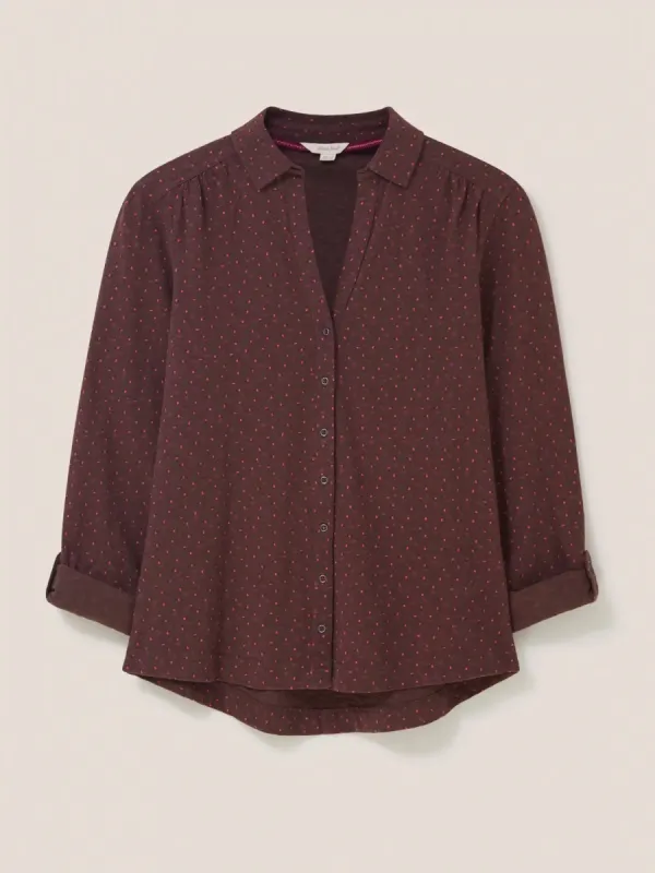 White Stuff Annie Jersey Shirt - Brown Multi sold by Boutique with Grace