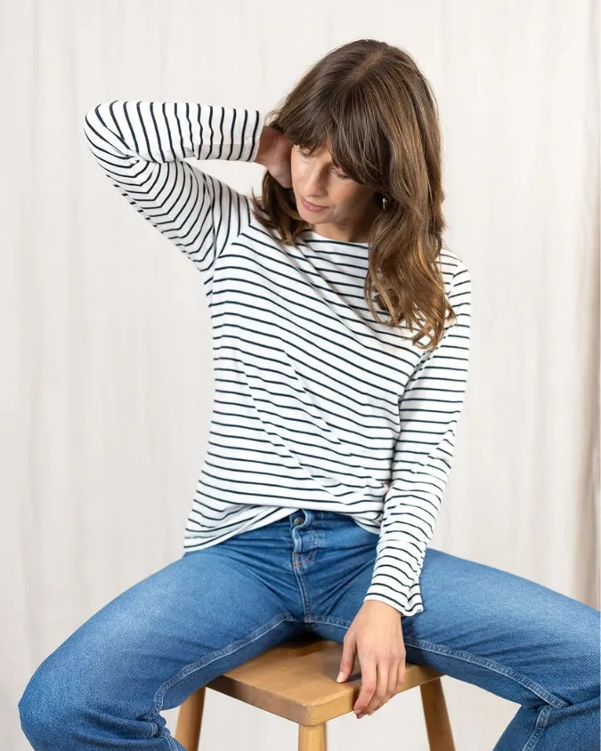 Ivy Layla Cotton Crew - Navy Breton sold by Boutique with Grace product image thumbnail 4