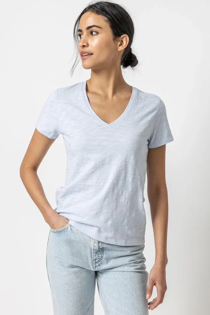 Lilla P SS V Neck Tee - Hyacinth sold by Boutique with Grace