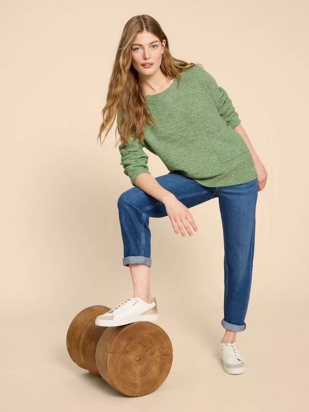 White Stuff Northbank Jumper - Mid Green sold by Boutique with Grace product image thumbnail 2