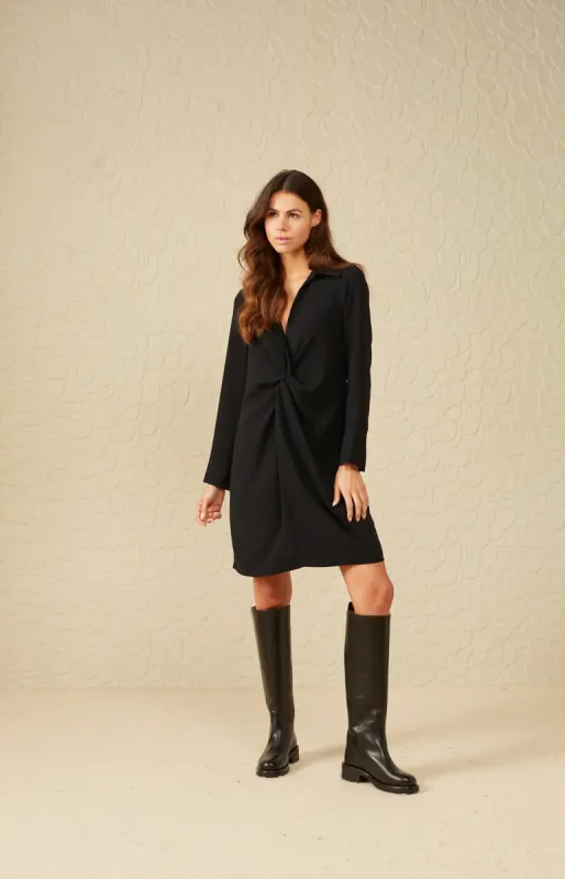 Yaya Knotted Dress - Black sold by Boutique with Grace