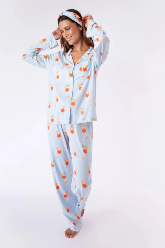 PJ Salvage Playful Prints PJ Set - Powder Blue sold by Boutique with Grace
