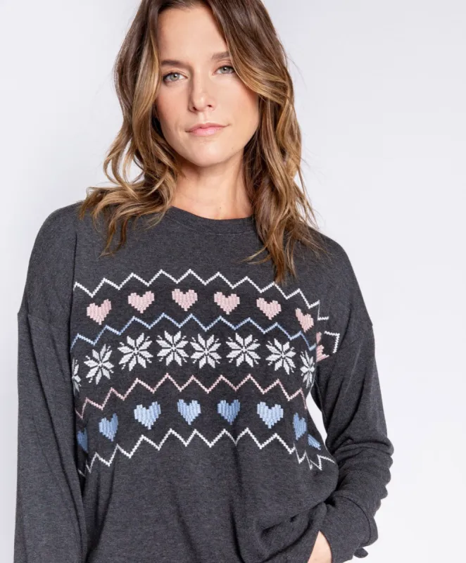 PJ Salvage Summit View Fairisle Set - Heather Slate sold by Boutique with Grace