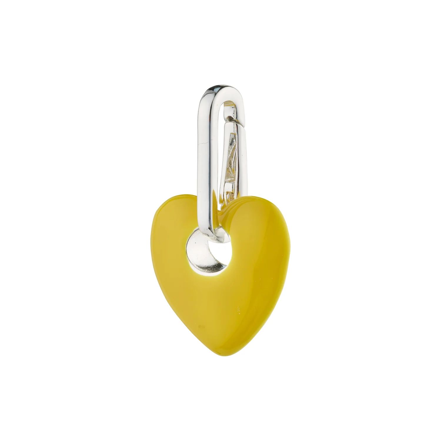 Pilgrim Charm Recycled Heart Pendant - Yellow/Silver sold by Boutique with Grace