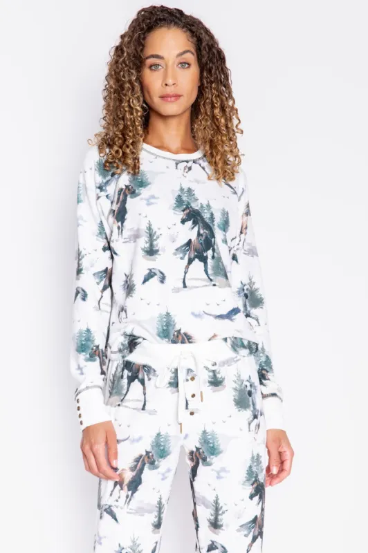PJ Salvage Wild Force Wild Horse PJ Set - Ivory sold by Boutique with Grace