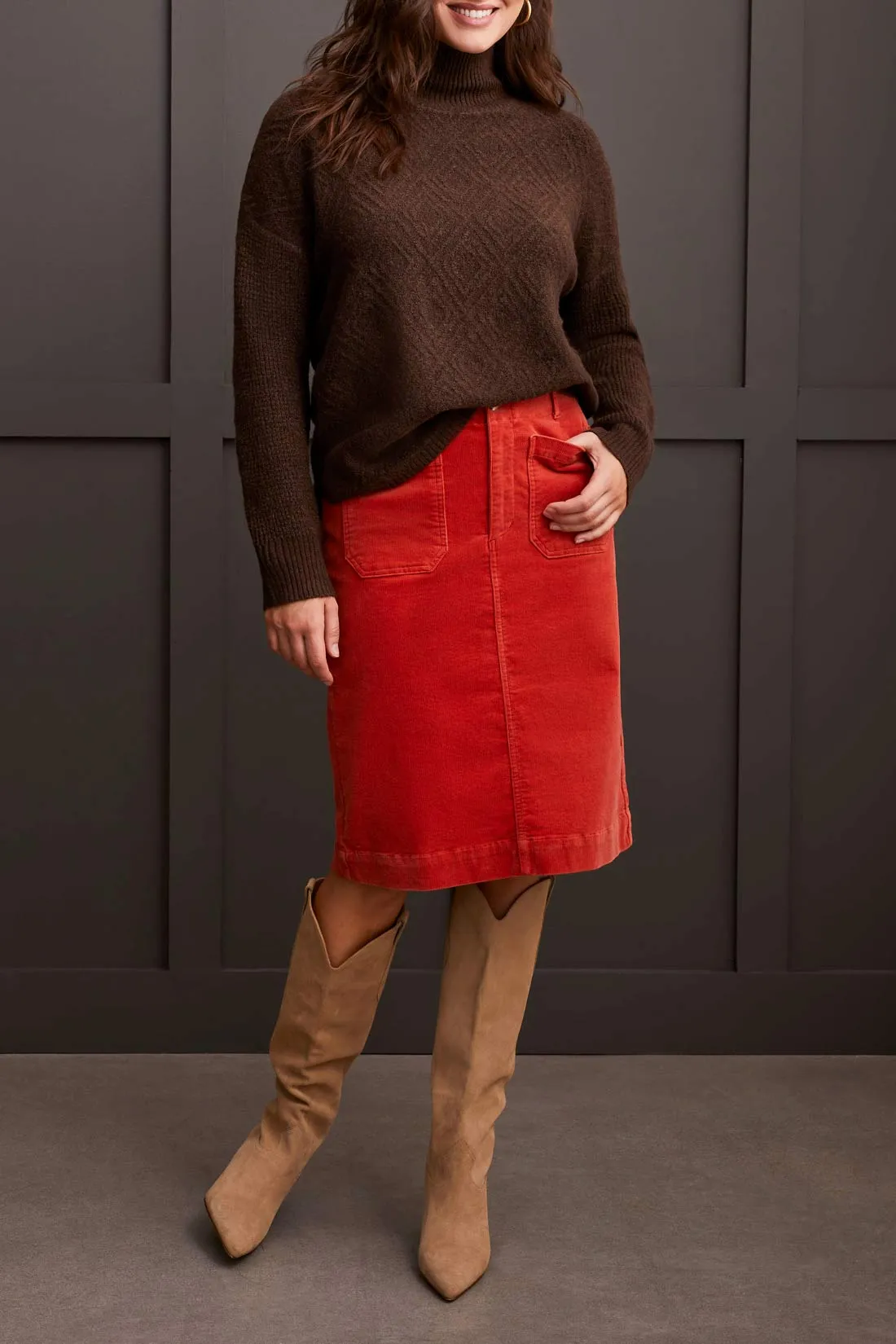 Tribal Madelaine Mock Neck Sweater - Coffee sold by Boutique with Grace