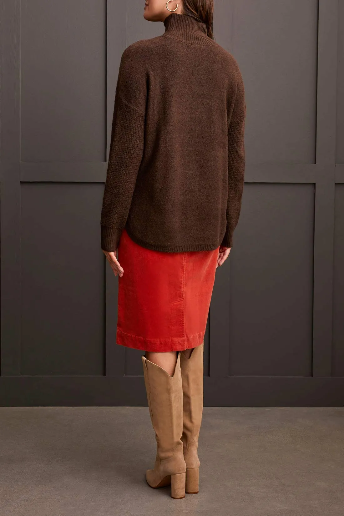 Tribal Madelaine Mock Neck Sweater - Coffee sold by Boutique with Grace product image thumbnail 4