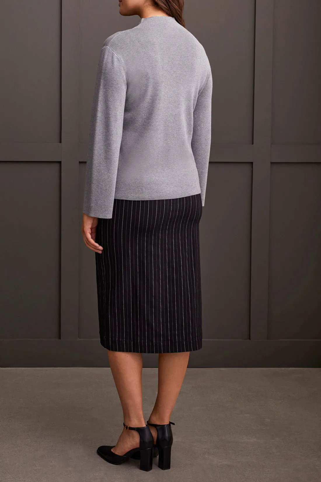 Tribal Magnolia Funnel Neck - Charcoal sold by Boutique with Grace product image thumbnail 3