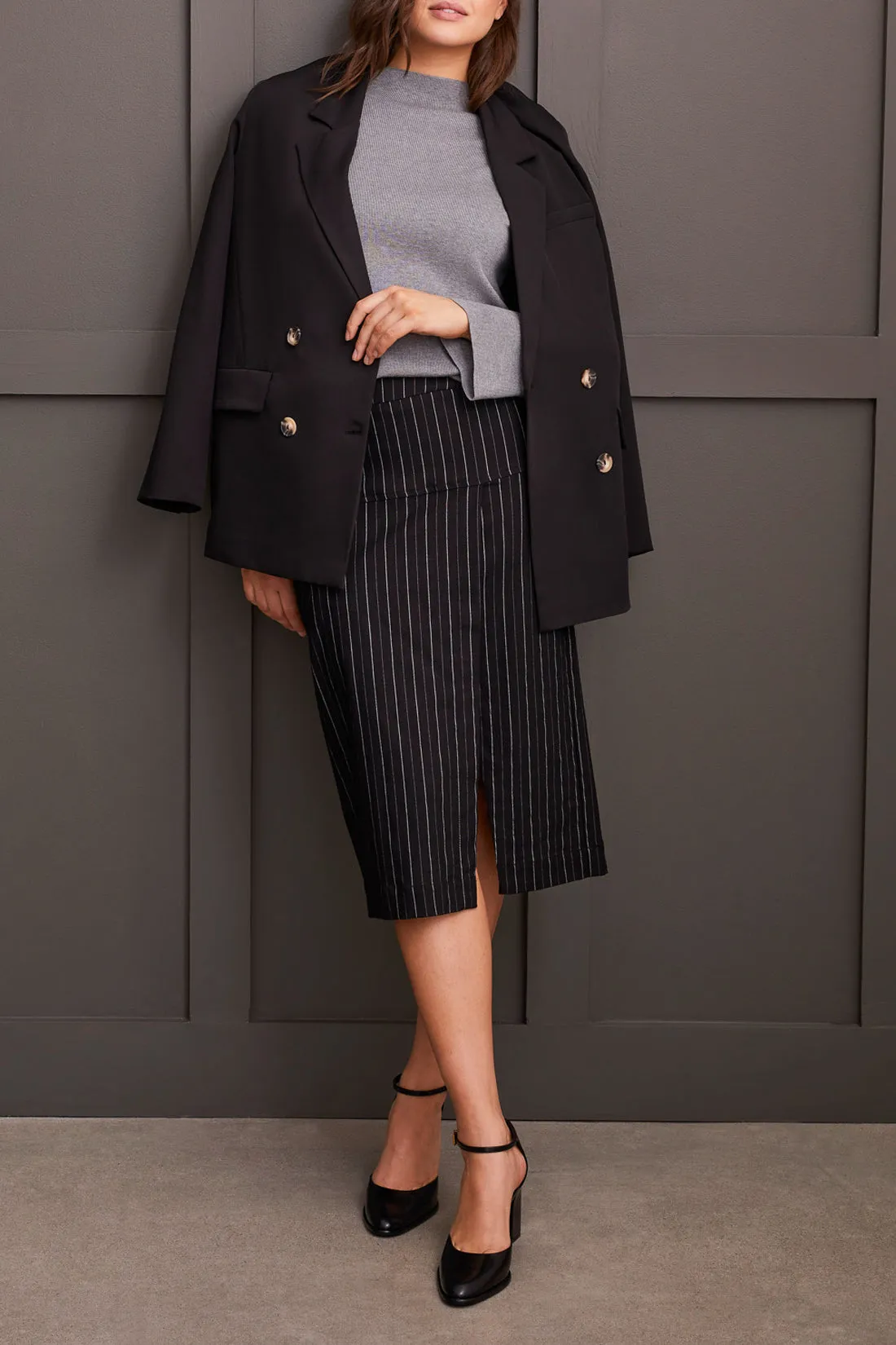 Tribal Magnolia Funnel Neck - Charcoal sold by Boutique with Grace product image thumbnail 4