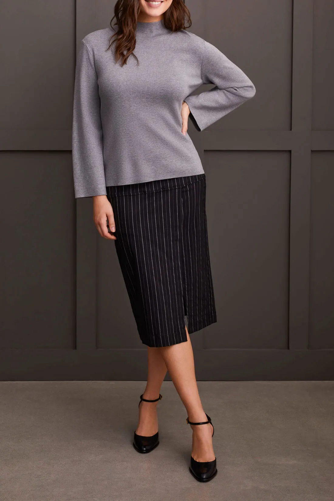 Tribal Magnolia Funnel Neck - Charcoal sold by Boutique with Grace