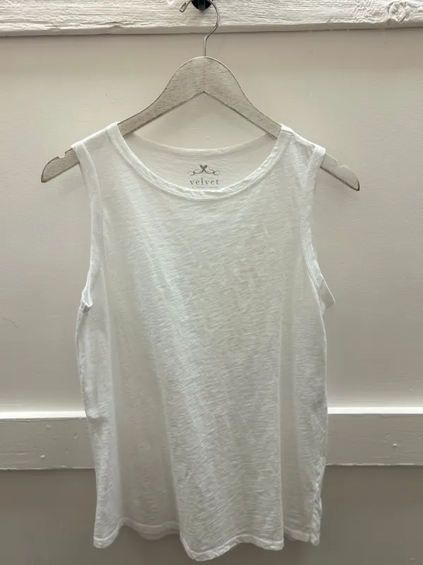 Velvet Taurus Slub Crewneck Tank - White sold by Boutique with Grace