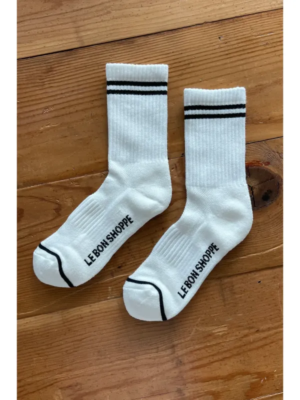 Le Bon Shoppe Boyfriend Socks - Classic White sold by Boutique with Grace