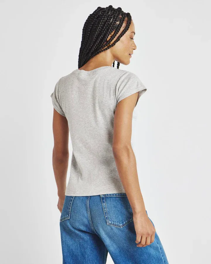Splendid Faye 1x1 Rib Tee - Heather Grey sold by Boutique with Grace product image thumbnail 3