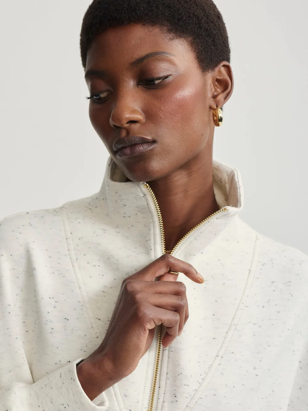 Varley Hawley Half Zip - Ivory Marl Fleck sold by Boutique with Grace product image thumbnail 3