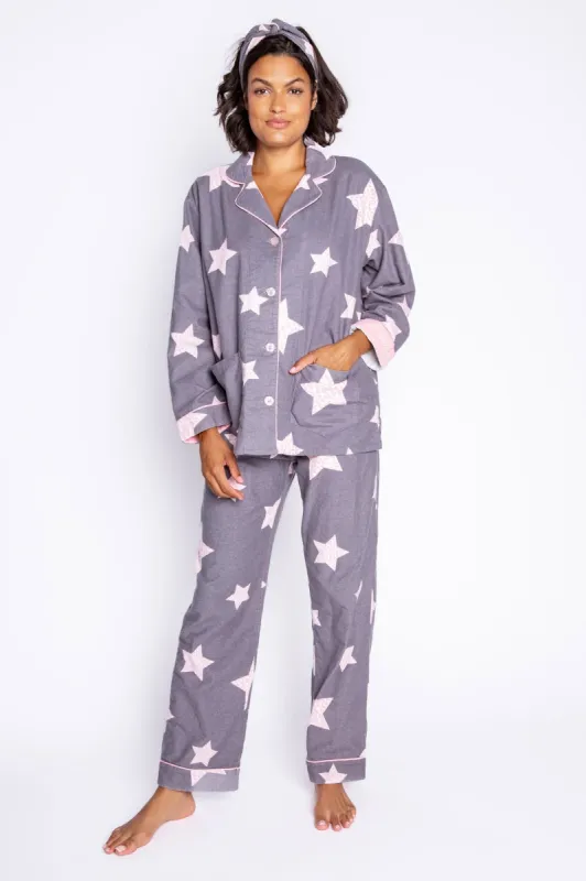 PJ Salvage Flannels - Grey Stars sold by Boutique with Grace