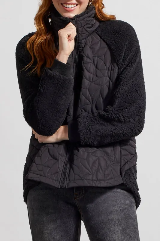 Tribal Quilted Sherpa Jacket - Black sold by Boutique with Grace