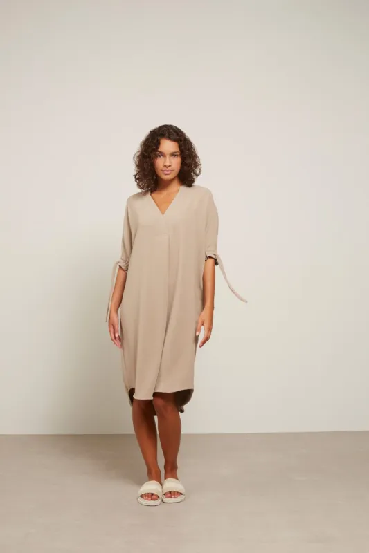 Yaya Short Sleeve Pull-on Dress - Weathered Teak Green sold by Boutique with Grace
