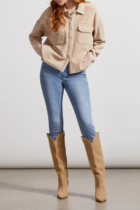 Tribal Relaxed Crop Shacket - Cashmere sold by Boutique with Grace