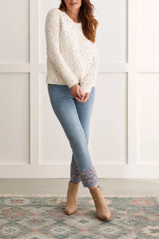 Tribal Melissa Crew Sweater - Cream Multi sold by Boutique with Grace