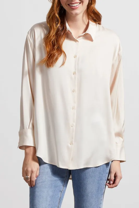 Tribal Clare Drop Shoulder Shirt - Blush made by Tribal