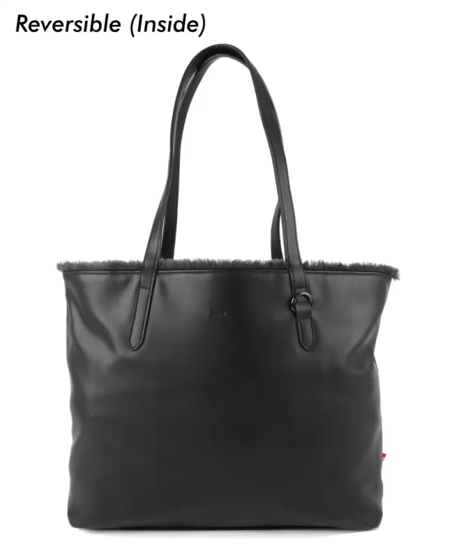co-lab Reversible Gem Tote - Black Vegan Fur sold by Boutique with Grace