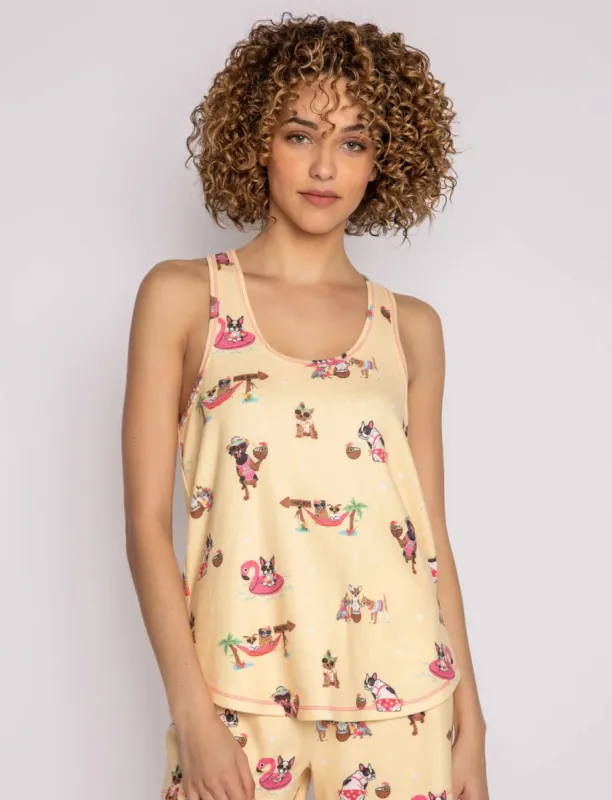 PJ Salvage Spring Break Dogs PJ Set - Yellow Mist sold by Boutique with Grace