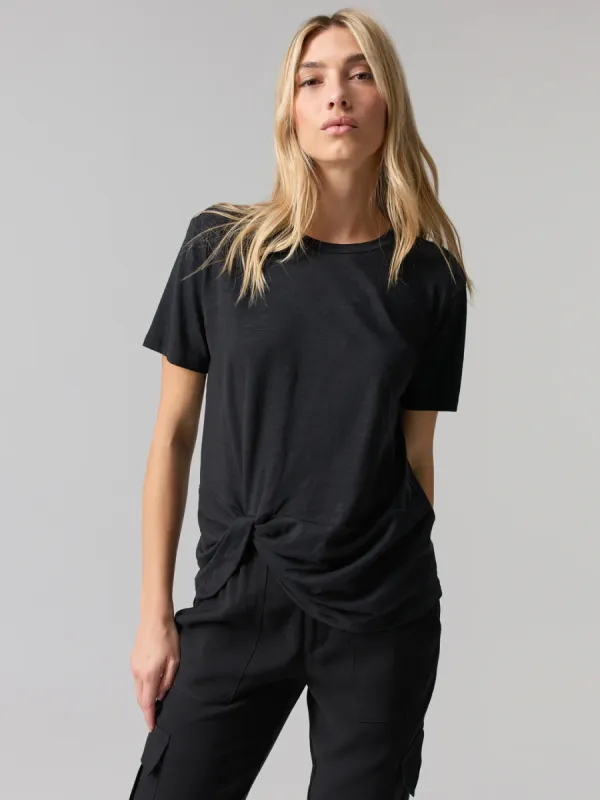 Sanctuary Riptide Twist Tee - Black sold by Boutique with Grace