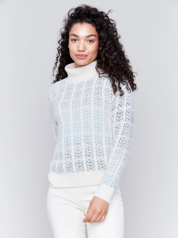 Charlie B Ombre Turtleneck - Frost sold by Boutique with Grace